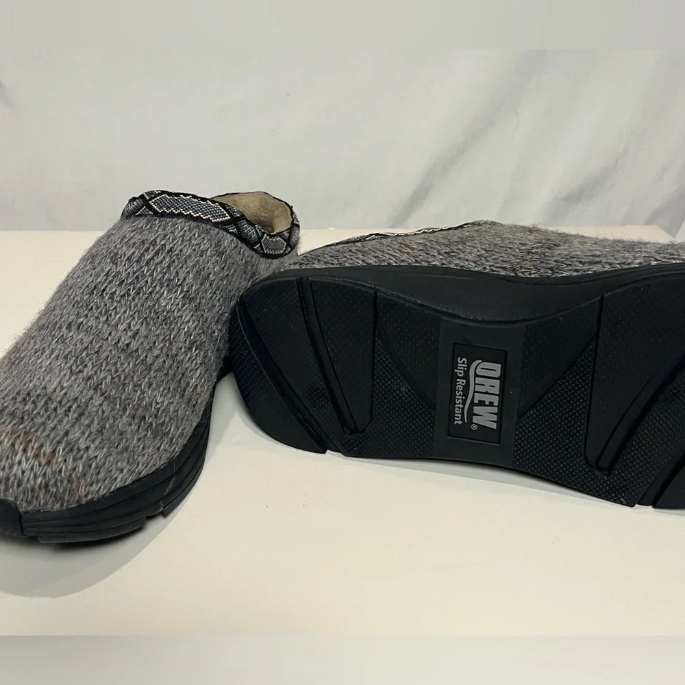 Men’s DREW Shoes Relax Slippers Woven Fabric Slip Resistant- Grey Woven - Sz 11